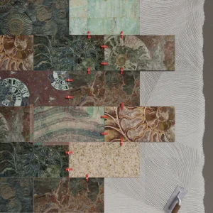 FossilMix porcelain pool tile