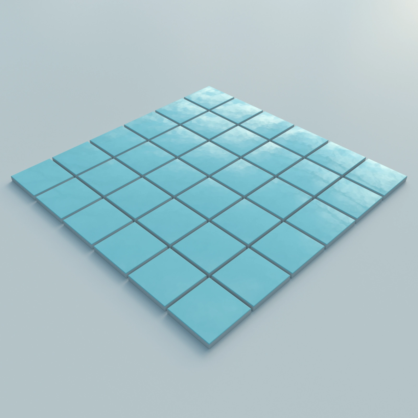 Porselen Acik Mavi Mozaik