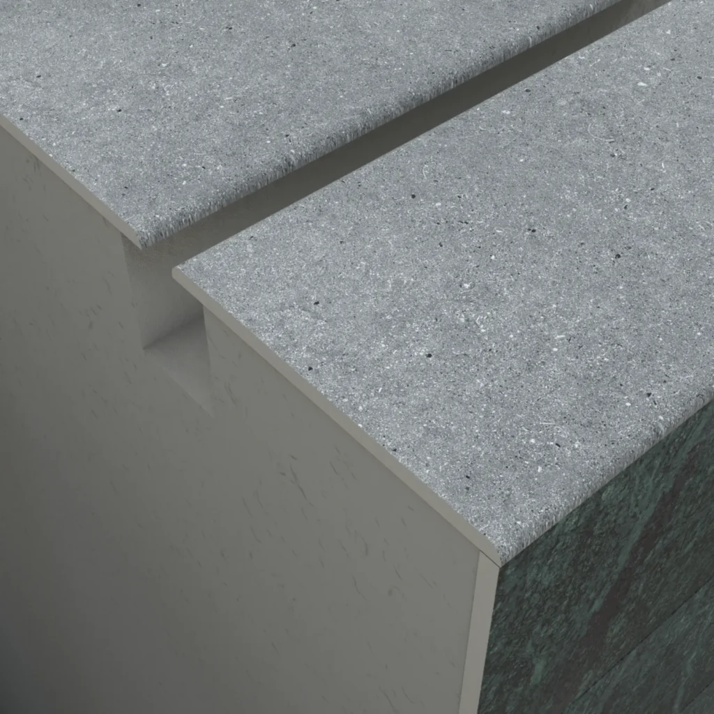 Cement Grey Linear Overflow Porcelain Pool Coping 02