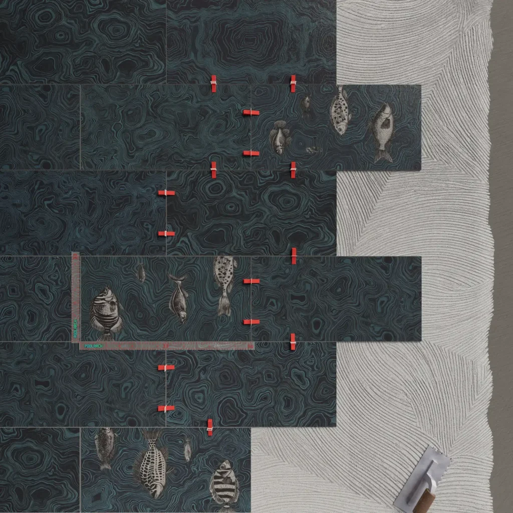 Blue Malachite Porcelain Pool Tile