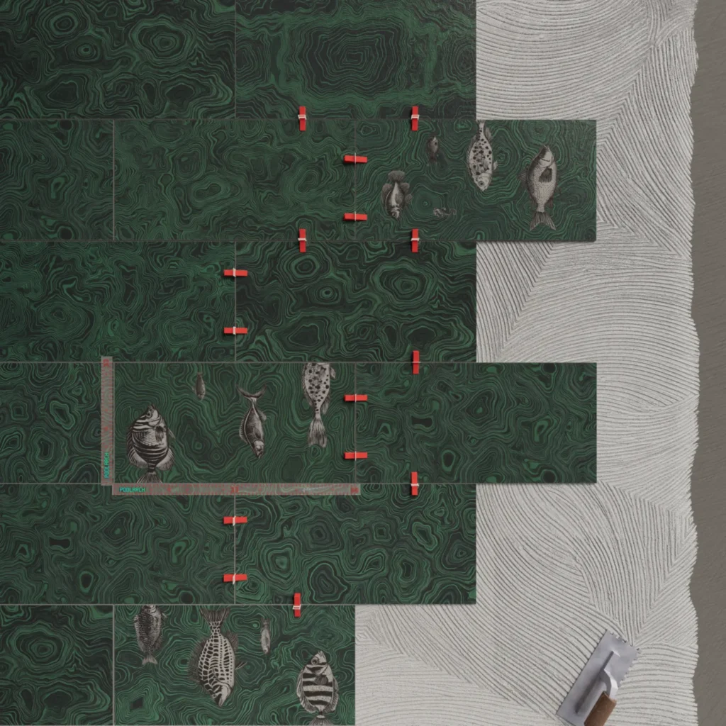 Green Malachite Porcelain Pool Tile